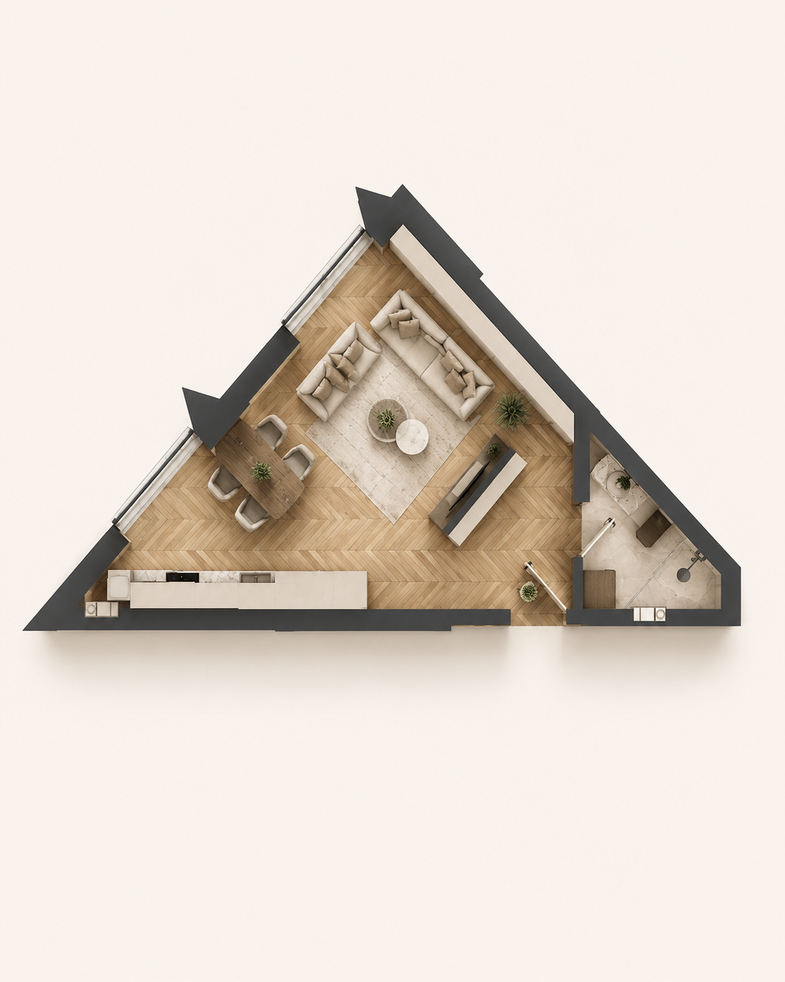 Furnished apartment visualization · Apartment 14