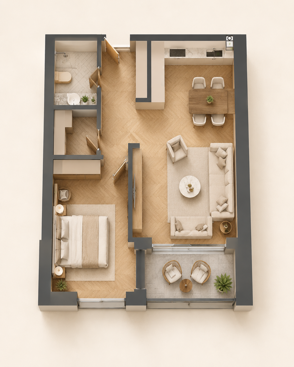 Furnished apartment visualization · Apartment 51
