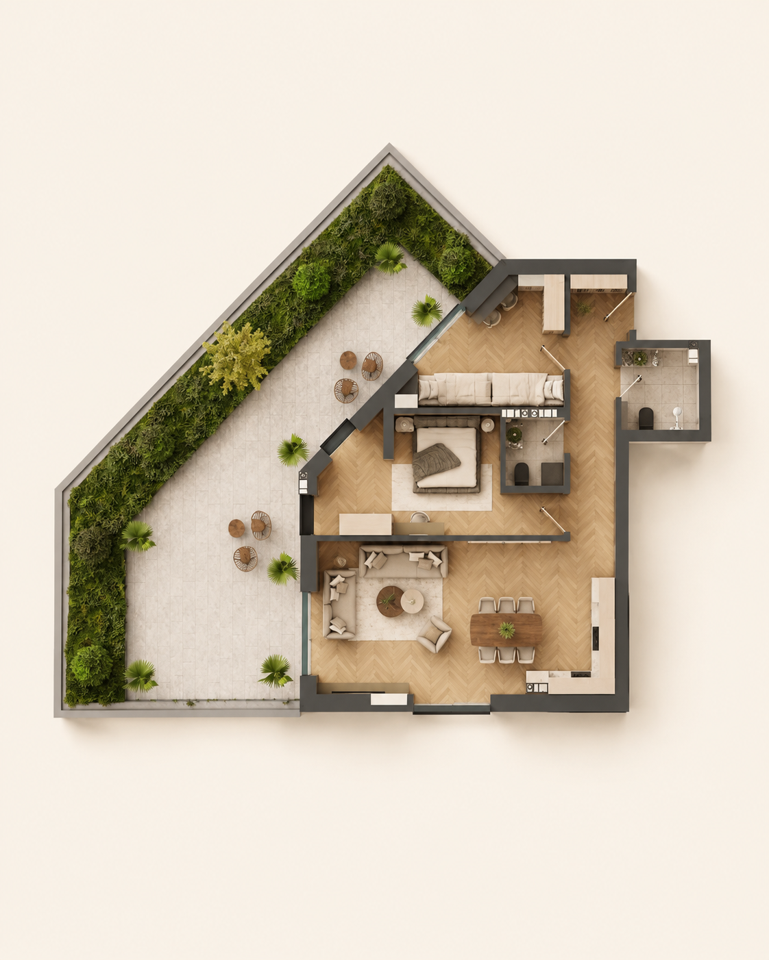 Furnished apartment visualization · Apartment 53