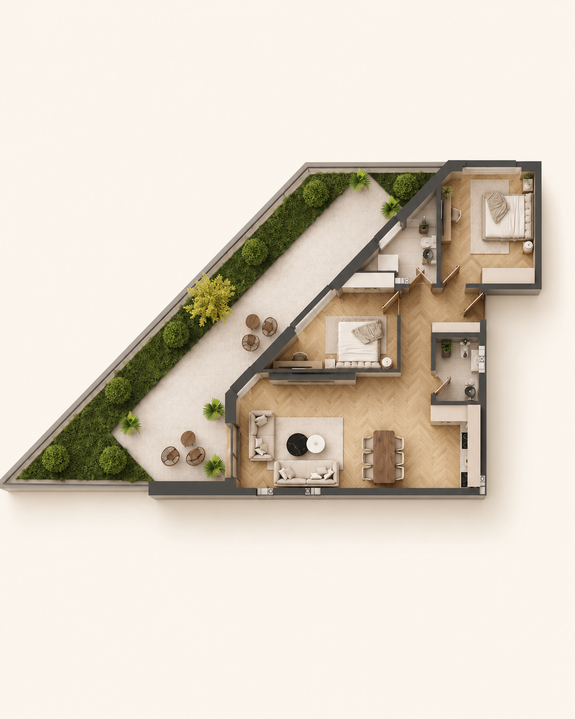 Furnished apartment visualization · Apartment 54