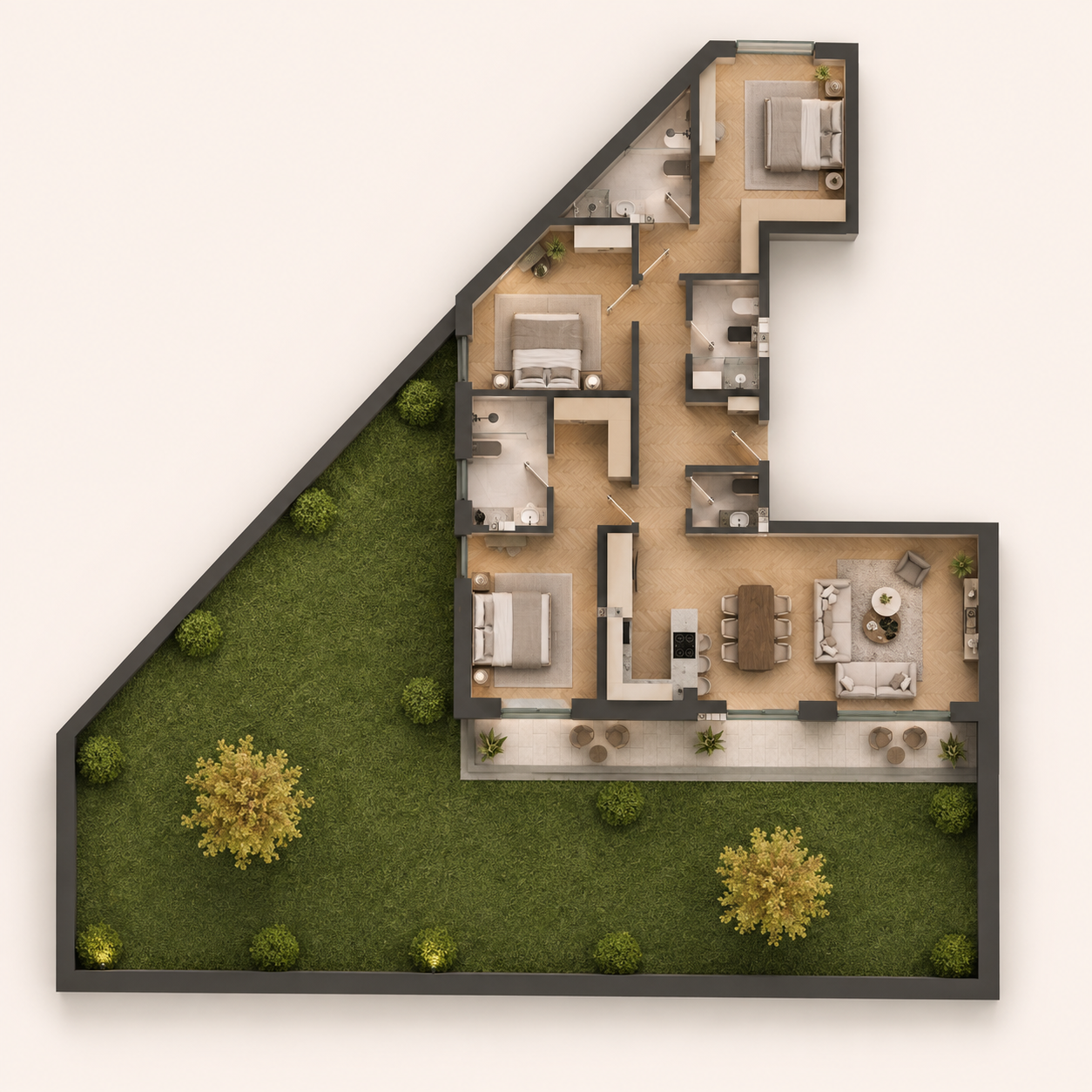 Furnished apartment visualization · Apartment PH